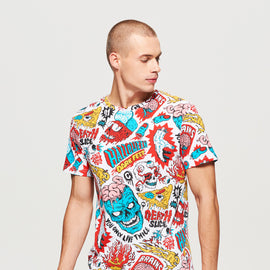 T-Shirt With All Over Halloween Print